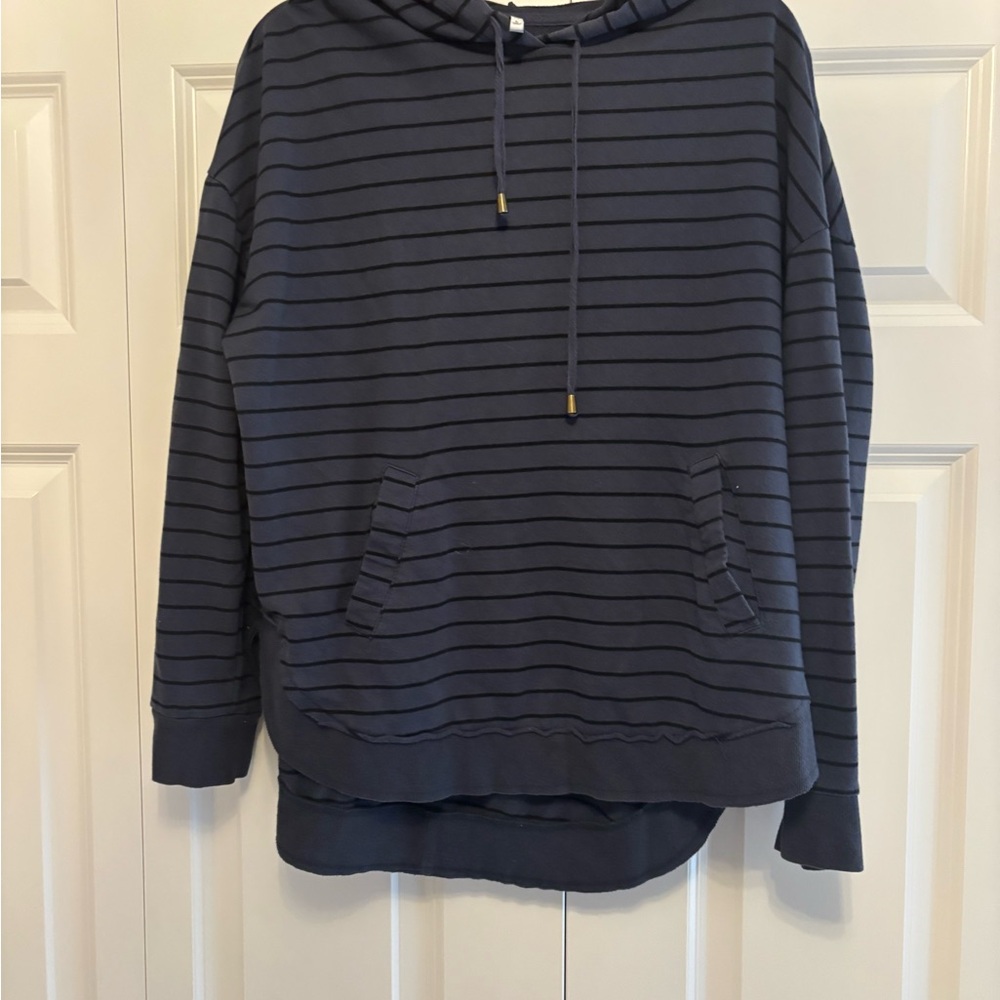 Z Supply Navy Striped Hoodie